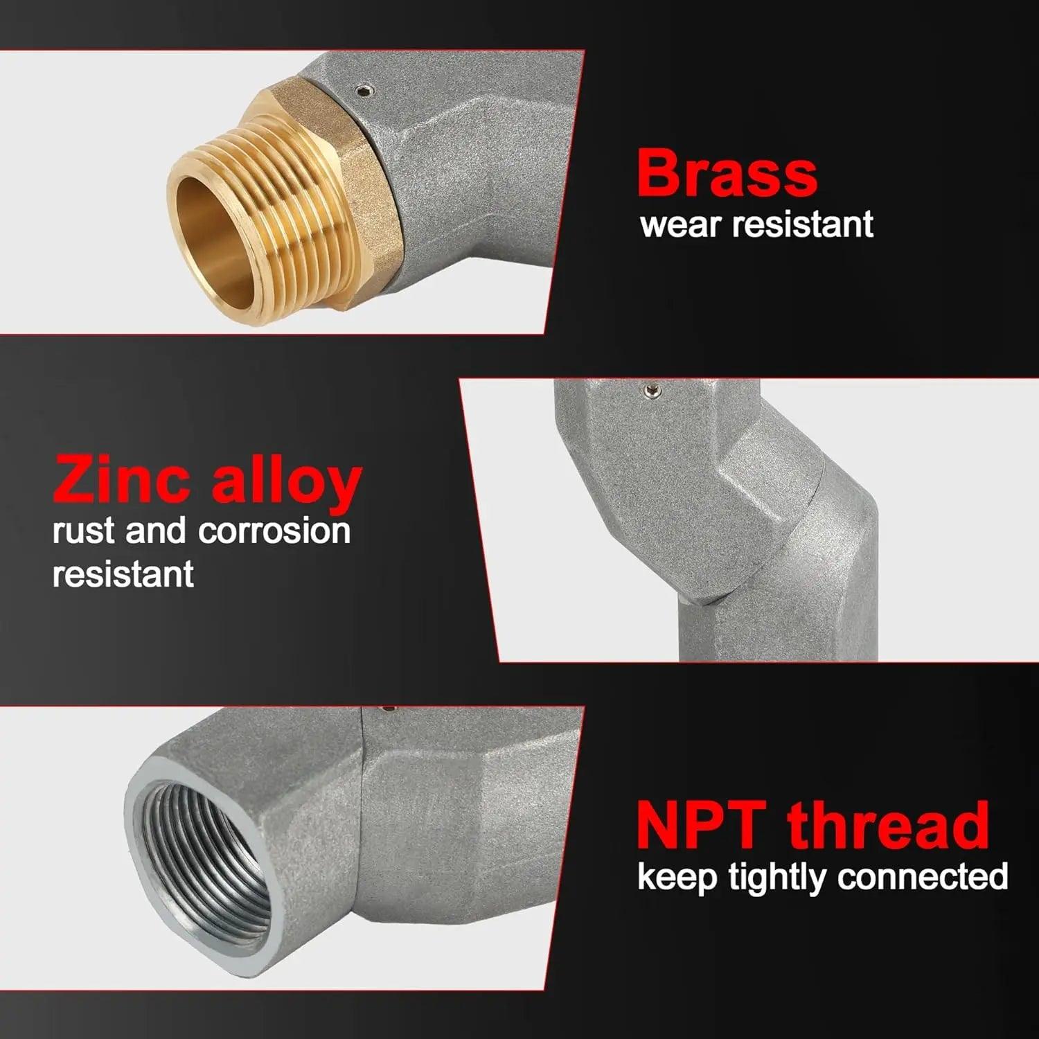 EVIL ENERGY EVIL ENERGY NPT Fuel Transfer Hose Swivel 360 Rotating Connector for Fuel Nozzle Multi Plane Swivel