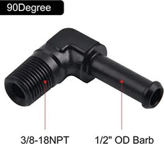 Evilenergy EVIL ENERGY NPT Male to Barb Fitting 90 Degree Aluminum Black