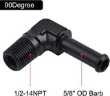 Evilenergy EVIL ENERGY NPT Male to Barb Fitting 90 Degree Aluminum Black