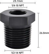 EVIL ENERGY EVIL ENERGY NPT Male to NPT Female Reducer Bushing Fitting Adapter Hex Aluminum Black