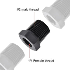 EVIL ENERGY EVIL ENERGY NPT Male to NPT Female Reducer Bushing Fitting Adapter Hex Aluminum Black