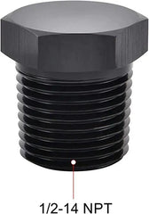 Evilenergy EVIL ENERGY NPT Plug Pipe Thread Male Hex Head Fitting Adapter Aluminum Black