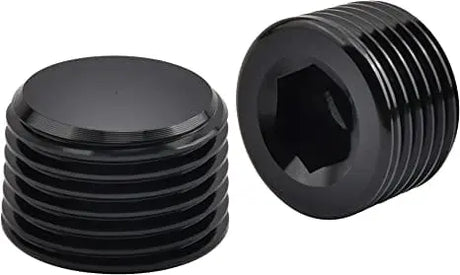 Evilenergy EVIL ENERGY NPT Plugs Aluminum Socket Allen Head Pipe Black 2PCS