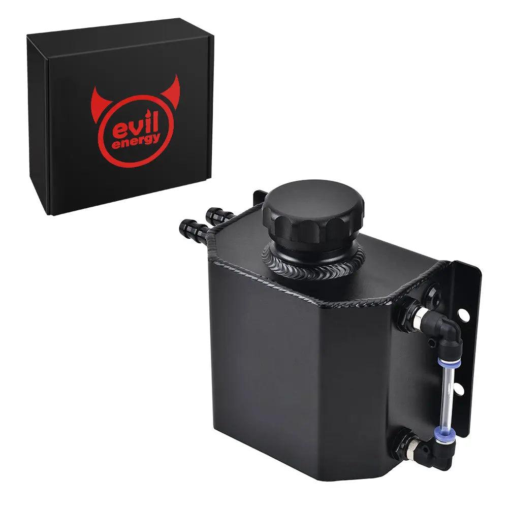 Evilenergy EVIL ENERGY Overflow Tank Coolant Radiator Tank Reservoir Expansion Universal 1L Aluminum[Black]