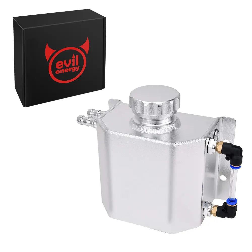 Evilenergy EVIL ENERGY Overflow Tank Coolant Radiator Tank Reservoir Expansion Universal 1L Aluminum[Sliver]