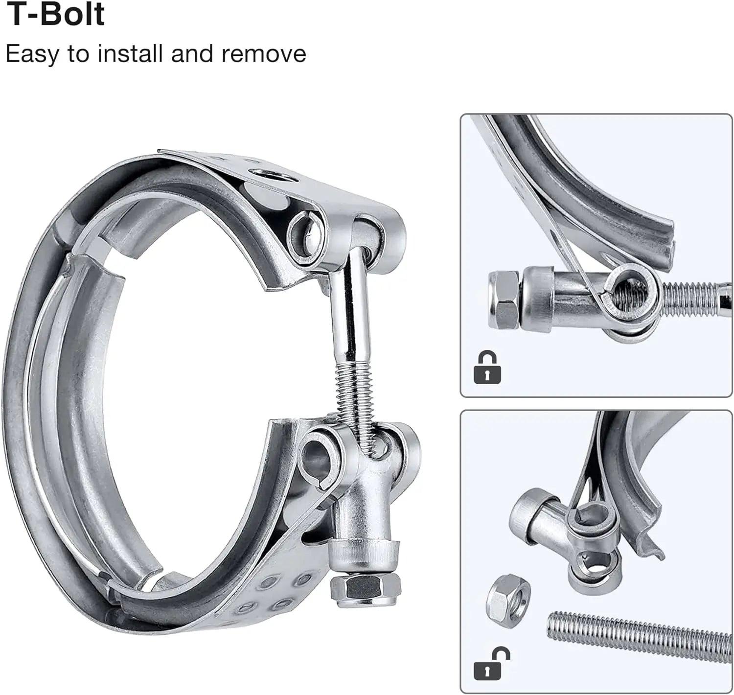 Evilenergy EVIL ENERGY V Band Clamp With Male Female Flange Stainless Steel