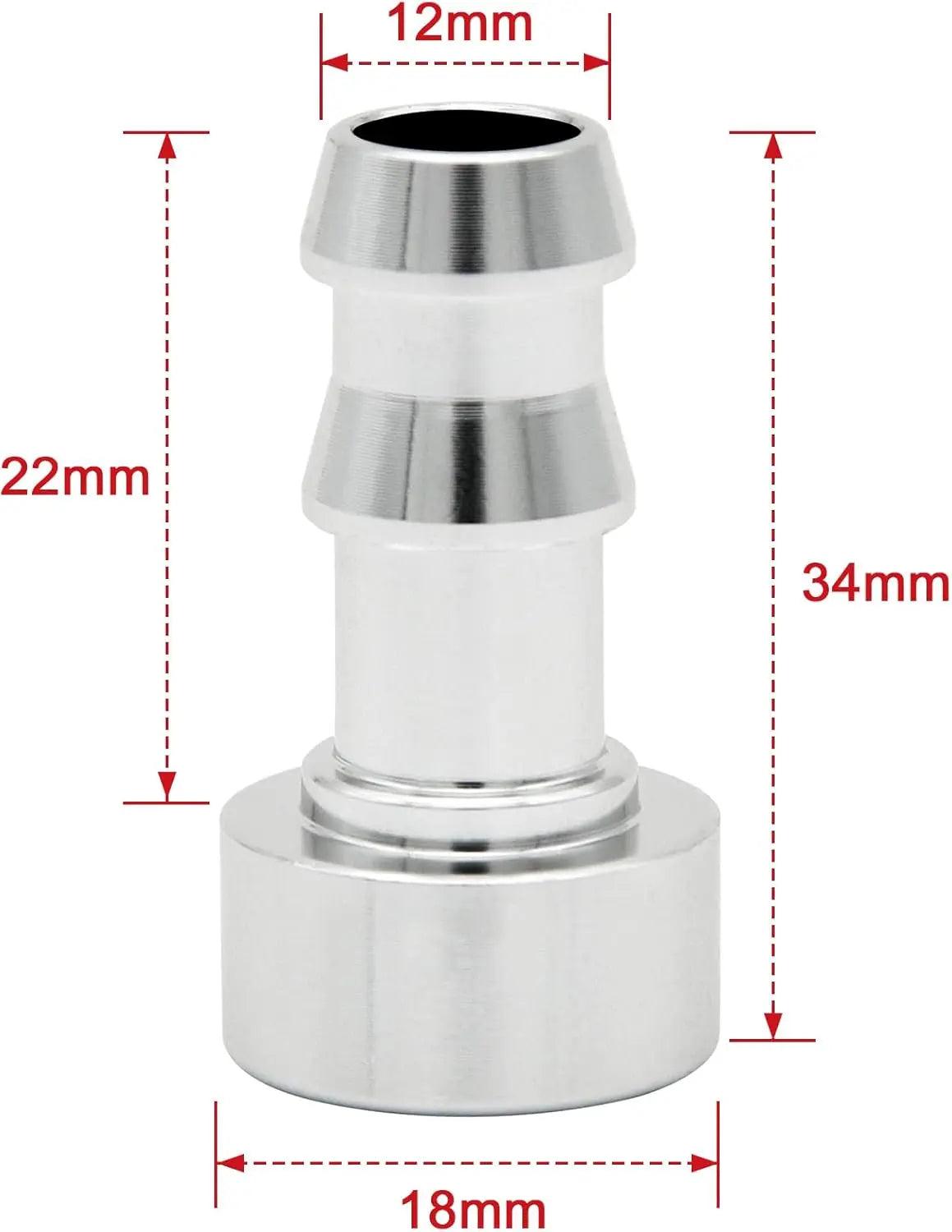 EVIL ENERGY EVIL ENERGY Weld On Hose Barb Tail Nipple On Bung Fitting Adapter Natural Aluminum 2PCS