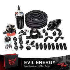 EVIL ENERGY LS Swap Fuel Kit | Fuel Filter|6AN 20FT Fuel Hose |20-120PSI Regulator | 300LPH High Flow Fuel Pump For LS Swap EFI Systems and More