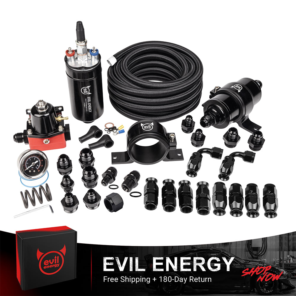 EVIL ENERGY LS Swap Fuel Kit | Fuel Filter|6AN 20FT Fuel Hose |20-120PSI Regulator | 300LPH High Flow Fuel Pump For LS Swap EFI Systems and More