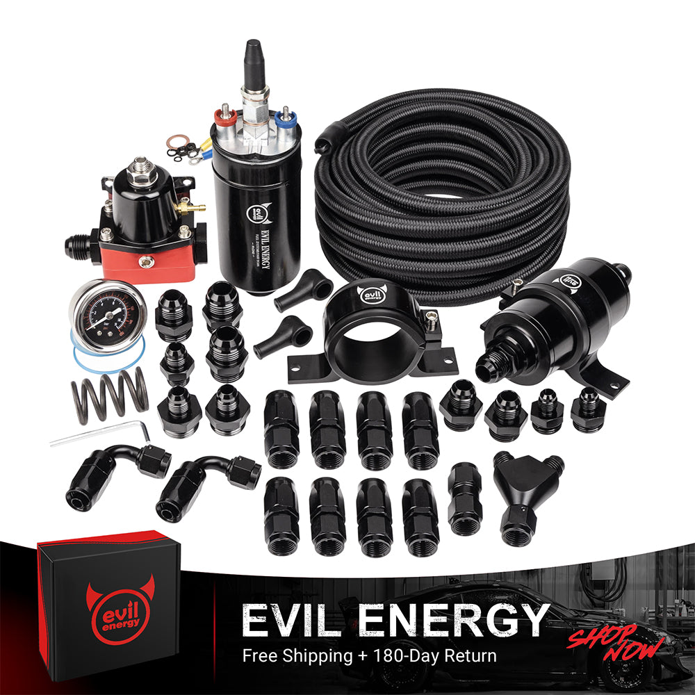 EVIL ENERGY CPE/PTFE LS Swap fuel  kit ,Fuel Filter, 6AN Fuel Line & Fittings | 30-70PSI Fuel Pressure Regulator | Fuel Pump