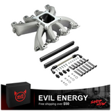 Evil Energy Intake Manifold + Fuel Rail Kit Bundle 300-137 For Single Plane EFI - GM LS1/LS2/LS6