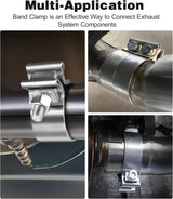 EVIL ENERGY Narrow Band Exhaust Clamp Muffler Clamp Stainless Steel（1.75/2.0/2.25/2.5//2.7/3.0/3.5/4.0/5.0 Inch ）