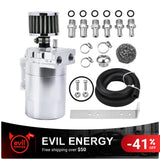 EVIL ENERGY Baffled Oil Catch Can Oil Separator Catch Can with Breather Filter 300ml Universal