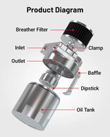 EVIL ENERGY Overflow Tank & Baffled Oil Catch Can Kit Universal Aluminum| Coolant Reservoir with 300ml Breather Filter Catch Can