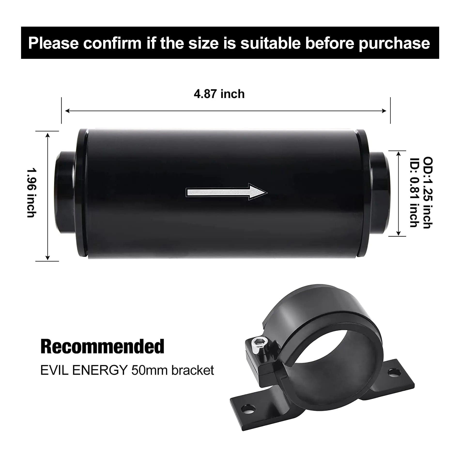 EVIL ENERGY PTFE LS Swap Fuel Kit | Fuel Filter 10 Micron With Fuel Pressure Regulator 20-140PSI | 6AN 20FT Fuel Line