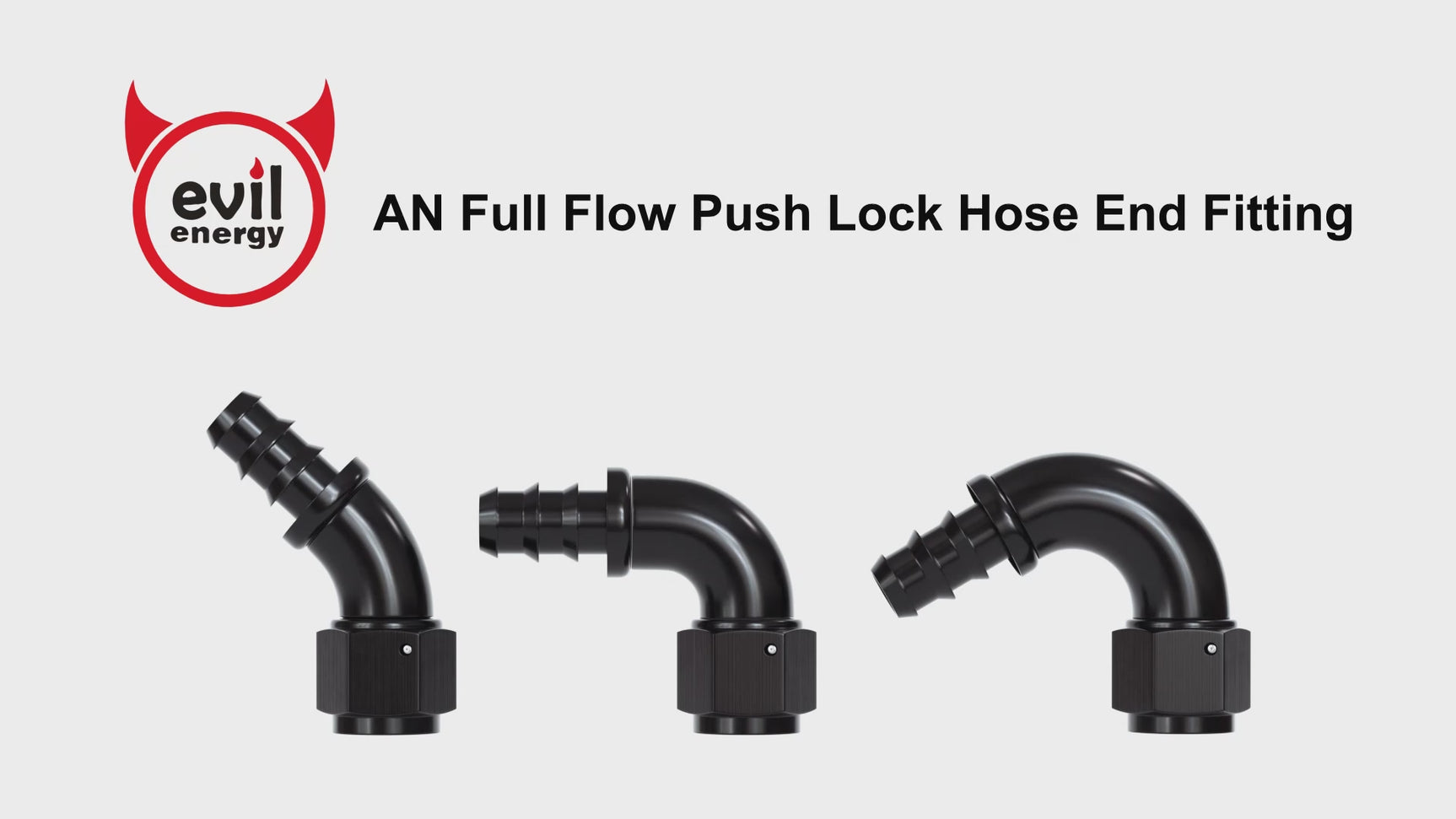 Push Lock Fitting One Piece Full Flow Hose End (4/6/8/10/12AN)|EVIL ENERGY